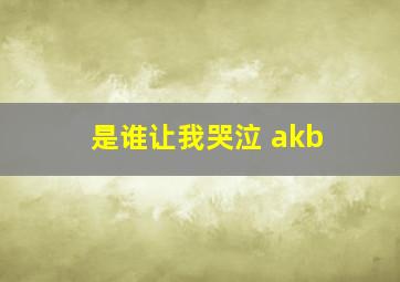 是谁让我哭泣 akb